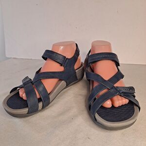 YUU Women's Drew Sandals Faux Leather Navy Size 10M Strappy